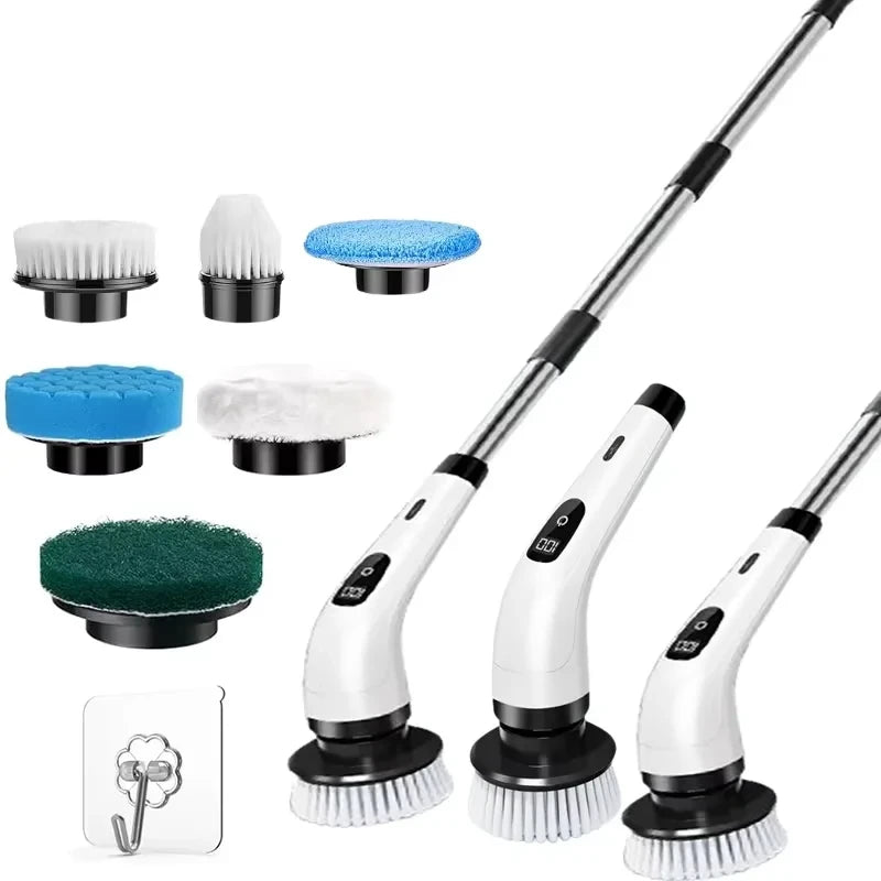 Electric Cordless Cleaning Scrubber – Complete Set (All Attachments Included)